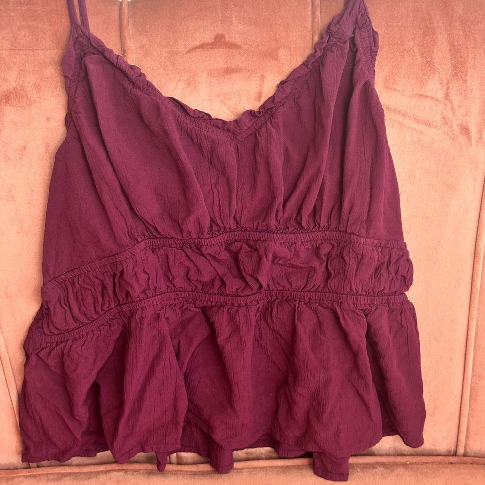 Old Navy Maroon Textured Tank Top